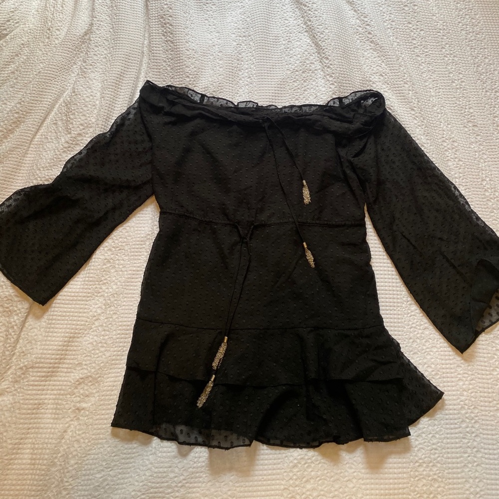 Off the shoulder black dress